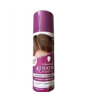 Schwarzkopf Keratin Root Thickening Temporary Hair Color Spray, Light Brown 2oz